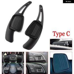 アウディ SQ5 Q2 Q5 Q7 A3 A4 A5 S3 S5 2017 2018 SLINE クワトロステアリング ホイールのシフトパドル エクステンダークイックシフト合金 - black