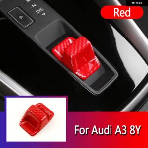 アウディ ギアヘッドトリムカバー A3 S3 RS3 2020 2021 2022 8Y GY セダンスポーツバックリムジンクワトロ SLINE RS DSG シフター ステッカー - red