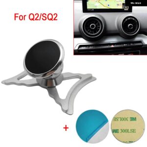 アウディ 自動車電話ホルダー A3 S3 RS3 8V Q2 SQ2 エアベントマウント カースタイリング ブラケット GPS スタンド回転式サポート モバイル - Q2 SQ2 Silver
