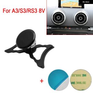 アウディ 自動車電話ホルダー A3 S3 RS3 8V Q2 SQ2 エアベントマウント カースタイリング ブラケット GPS スタンド回転式サポート モバイル - A3 S3 8V Black