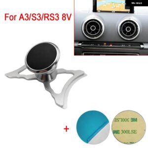 アウディ 自動車電話ホルダー A3 S3 RS3 8V Q2 SQ2 エアベントマウント カースタイリング ブラケット GPS スタンド回転式サポート モバイル - A3 S3 8V Silver