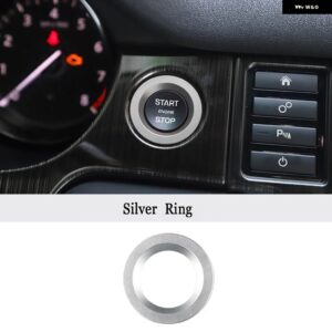 ランドローバー エンジン スタートストップボタン 装飾 ステッカー LR レンジローバースポーツ EVOQUE ヴォーグ L538 VELAR 車トリムリングカバー - Silver Ring