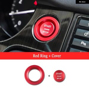 ランドローバー エンジン スタートストップボタン 装飾 ステッカー LR レンジローバースポーツ EVOQUE ヴォーグ L538 VELAR 車トリムリングカバー - Red Ring Cover