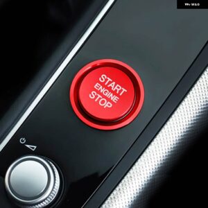 アウディ エンジン スタートストップボタン 装飾 ステッカー A4 A5 A6 A7 Q5 Q7 カースタイリング 点火トリムカバー 装飾 リング - Red Ring Cover