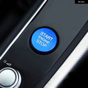 アウディ エンジン スタートストップボタン 装飾 ステッカー A4 A5 A6 A7 Q5 Q7 カースタイリング 点火トリムカバー 装飾 リング - Blue Cover