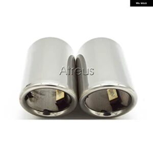 BMW 2個 排気先端マフラー パイプカバー フォルクスワーゲン ポロ VW ゴルフ 7 6 MK7 ボラ ジェッタ MK6 シロッコ 1.4T E90 E92 - Silver