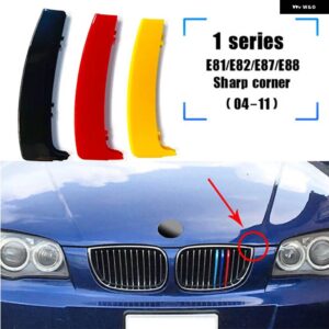 BMW 3個 ABS M/ドイツカラーカーレースグリル ストリップトリムクリップ ステッカー シリーズ 1 E87 E82 E81 E88 自動 2004-2011 - E87 corner Gemany