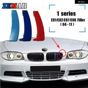 BMW 3個 ABS M/ドイツカラーカーレースグリル ストリップトリムクリップ ステッカー シリーズ 1 E87 E82 E81 E88 自動 2004-2011 - E87 fillet M