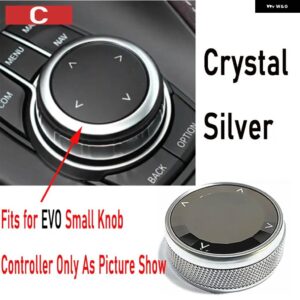 BMW クリスタル/セラミックマルチメディア ボタン ノブ カバー F30 F10 E60 F20 E87 E90 E92 E93 X5 E70 F15 X3 F25 F48 E84 - EVO-Small-silver