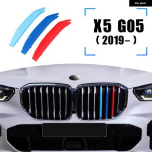 BMW 3個 ABS 車グリル ステッカー ストリップカバー トリムクリップ G06 G05 F16 F15 E70 E71 E72 E53 X6 X5 2020 2019 M スタイル - 2019-2020 X5 G05