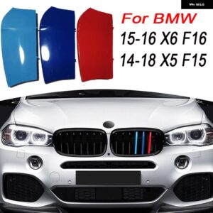 BMW 3個 ABS 車グリル ステッカー ストリップカバー トリムクリップ G06 G05 F16 F15 E70 E71 E72 E53 X6 X5 2020 2019 M スタイル - 14-18-X5F15 15-16-X6
