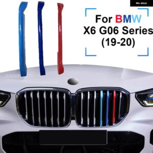 BMW 3個 ABS 車グリル ステッカー ストリップカバー トリムクリップ G06 G05 F16 F15 E70 E71 E72 E53 X6 X5 2020 2019 M スタイル - 2019-2020 X6 G06
