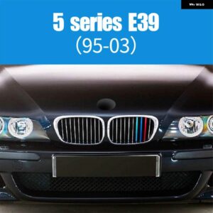 BMW 3個 ABS 車グリル ステッカー ストリップカバー トリムクリップ 5シリーズ E39 E60 E61 F10 F11 F07 G30 G31 GT GT5 M スタイル - For E39 1995-2003