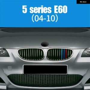 BMW 3個 ABS 車グリル ステッカー ストリップカバー トリムクリップ 5シリーズ E39 E60 E61 F10 F11 F07 G30 G31 GT GT5 M スタイル - For E60 2004-2010