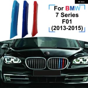 BMW 3個 ABS 車グリル ステッカー ストリップカバー トリムクリップ 7シリーズ G11 G12 F02 F01 M スタイル 2018-20 2013-2017 - 13-15 F01 F02
