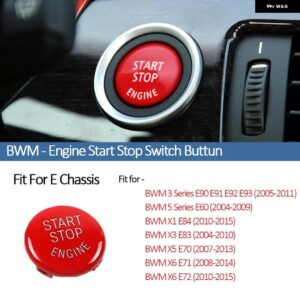 BMW クリスタル エンジン スタートスイッチ ボタン カバー E60 E90 E91 E92 E93 X5 X6 E81 E87 E84 E83 E70 E71 E72 Z4 E89シリーズ 1 3 5 - E Chassis-Red