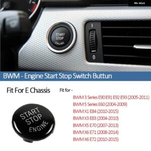 BMW クリスタル エンジン スタートスイッチ ボタン カバー E60 E90 E91 E92 E93 X5 X6 E81 E87 E84 E83 E70 E71 E72 Z4 E89シリーズ 1 3 5 - E Chassis-Black