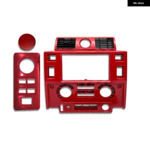ランドローバー カースタイリング ステレオ ダブル 2 DIN ダッシュキット ダッシュボード センターコンソール ディフェンダー マットブラック - red