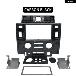 ランドローバー カースタイリング ステレオ ダブル 2 DIN ダッシュキット ダッシュボード センターコンソール ディフェンダー マットブラック - CARBON LOOK