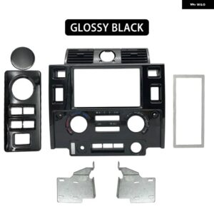 ランドローバー カースタイリング ステレオ ダブル 2 DIN ダッシュキット ダッシュボード センターコンソール ディフェンダー マットブラック - Glossy black