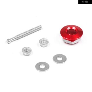 BMW 1.25インチ 汎用 スタイルプッシュボタン ビレットフードピンロッククリップキット 電気ショック療法車クイックピン TT102253 - Red