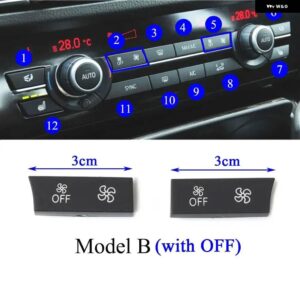 BMW エアコンヒーター気候ファン ボリュームコントロール AC ボタン キャップカバー交換 5 6 7シリーズ F10 F11 F01 F02 F06 F15 - Model B With OFF