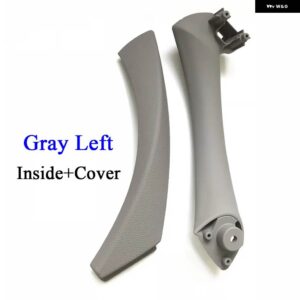 BMW インナードアベージュ黒内側プルハンドルアウターカバー トリムセット 3シリーズ E90 E91 E92 316 318 320 325 328I 2004-2012 - GRAY LEFT