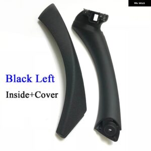 BMW インナードアベージュ黒内側プルハンドルアウターカバー トリムセット 3シリーズ E90 E91 E92 316 318 320 325 328I 2004-2012 - BLACK LEFT