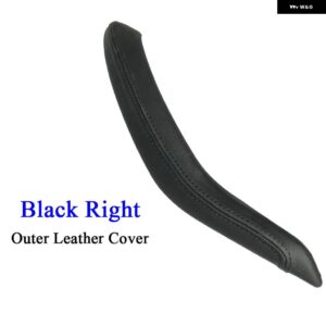 BMW F15 F16 黒 インテリア ラックドア革プルハンドルアウターカバー トリム交換 X5 X6 2014-18 - Right- Black
