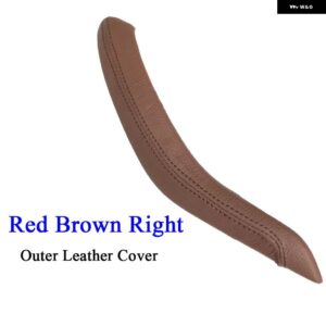 BMW F15 F16 黒 インテリア ラックドア革プルハンドルアウターカバー トリム交換 X5 X6 2014-18 - Right Redbrown