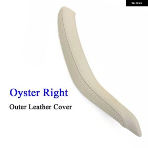 BMW F15 F16 黒 インテリア ラックドア革プルハンドルアウターカバー トリム交換 X5 X6 2014-18 - Right Oyster