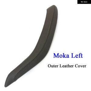 BMW F15 F16 黒 インテリア ラックドア革プルハンドルアウターカバー トリム交換 X5 X6 2014-18 - Left Moka