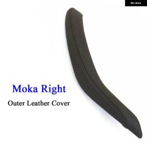 BMW F15 F16 黒 インテリア ラックドア革プルハンドルアウターカバー トリム交換 X5 X6 2014-18 - Right Moka