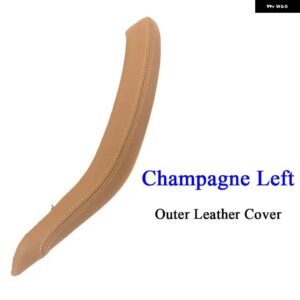 BMW F15 F16 黒 インテリア ラックドア革プルハンドルアウターカバー トリム交換 X5 X6 2014-18 - left champagne
