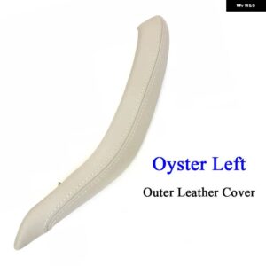 BMW F15 F16 黒 インテリア ラックドア革プルハンドルアウターカバー トリム交換 X5 X6 2014-18 - Left Oyster