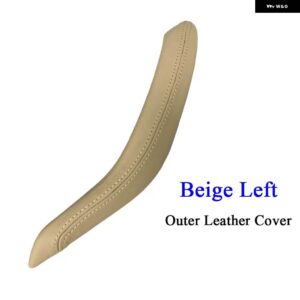 BMW F15 F16 黒 インテリア ラックドア革プルハンドルアウターカバー トリム交換 X5 X6 2014-18 - Left Beige