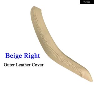 BMW F15 F16 黒 インテリア ラックドア革プルハンドルアウターカバー トリム交換 X5 X6 2014-18 - Right Beige
