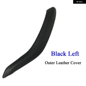 BMW F15 F16 黒 インテリア ラックドア革プルハンドルアウターカバー トリム交換 X5 X6 2014-18 - Left- Black