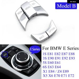 BMW E90 E70 車内 CIC IDRIVE マルチメディア メニューボタン キャップキーの交換 E60 E61 E63 E64 E81 E82 E87 E88 E89 E92 E71 - Model B 5PCS SET