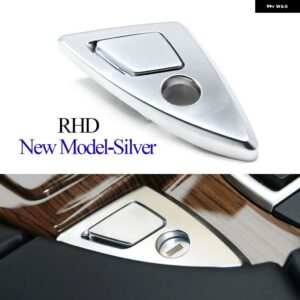 BMW RHD 車内フロントセンターコンソール パネル アームレスト ボックス スイッチ ボタン カバー 5シリーズ F10 F11 520 523 525 2011-2017 - RHD New Model-Silver