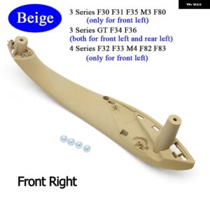 BMW カー インテリア ドアブラックベージュプルハンドルトリムカバー交換 M3 M4 F30 F34 F36 F32 F33 F80 - Beige　Front　Right