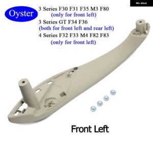BMW カー インテリア ドアブラックベージュプルハンドルトリムカバー交換 M3 M4 F30 F34 F36 F32 F33 F80 - Oyster　Front　Left