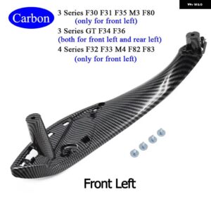 BMW カー インテリア ドアブラックベージュプルハンドルトリムカバー交換 M3 M4 F30 F34 F36 F32 F33 F80 - Carbon　Front　Left