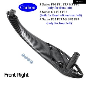 BMW カー インテリア ドアブラックベージュプルハンドルトリムカバー交換 M3 M4 F30 F34 F36 F32 F33 F80 - Carbon　Front　Right