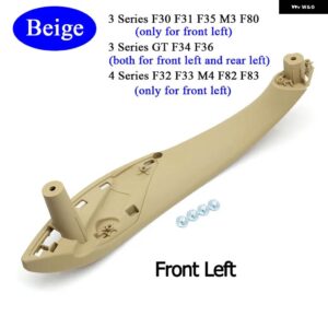 BMW カー インテリア ドアブラックベージュプルハンドルトリムカバー交換 M3 M4 F30 F34 F36 F32 F33 F80 - Beige　Front　Left