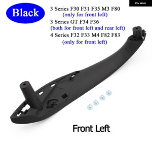 BMW カー インテリア ドアブラックベージュプルハンドルトリムカバー交換 M3 M4 F30 F34 F36 F32 F33 F80 - Black　Front　Left