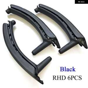 BMW RHD 右手ダイバー アームレスト パネルカバー ドアプル ハンドル革アセンブリトリムの交換 X5 X6 E70 E71 2007-2013 - RHD　Black