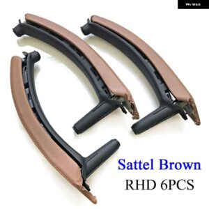 BMW RHD 右手ダイバー アームレスト パネルカバー ドアプル ハンドル革アセンブリトリムの交換 X5 X6 E70 E71 2007-2013 - RHD　Sattel　Brown