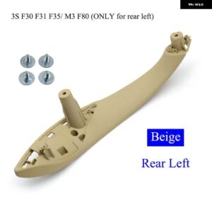 BMW カー インテリア ドアハンドル プルトリムカバー 3 4シリーズ F30 F80 F31 F32 F33 F34 F35 F36 2013-2018 - Beige-Rear Left