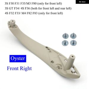 BMW カー インテリア ドアハンドル プルトリムカバー 3 4シリーズ F30 F80 F31 F32 F33 F34 F35 F36 2013-2018 - Oyster Front Right